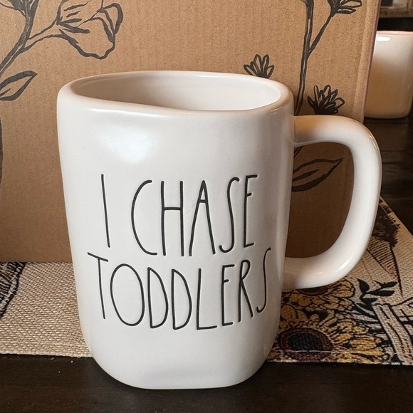 Rae Dunn White “I Chase Toddlers” Ceramic Mug - Picture 1 of 4